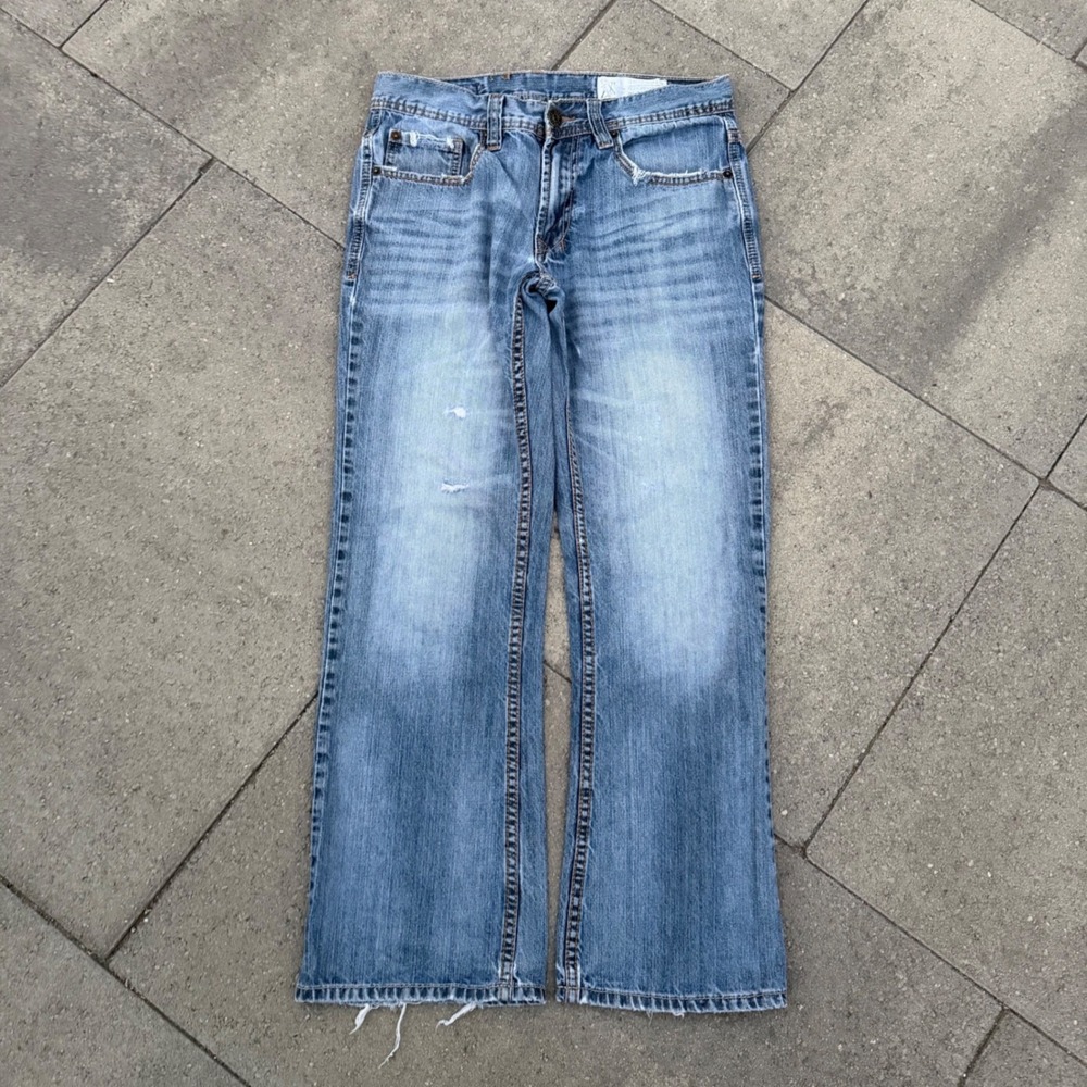 TK Axel Griswold Slim Straight Distressed Jeans Mens 30x30 Blue Medium Wash